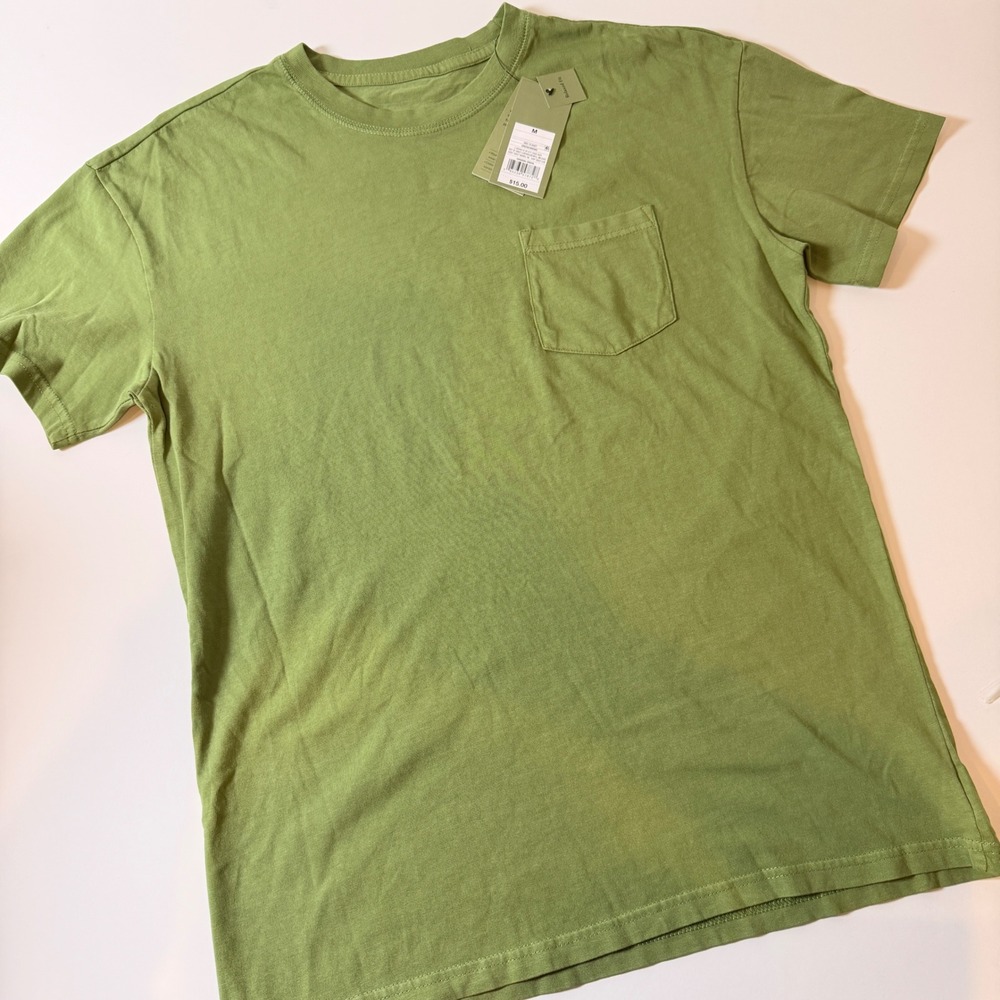 Goodfellow & Co Mens Relaxed Fit Pocket T-Shirt Olive Green Short Sleeve M NWT